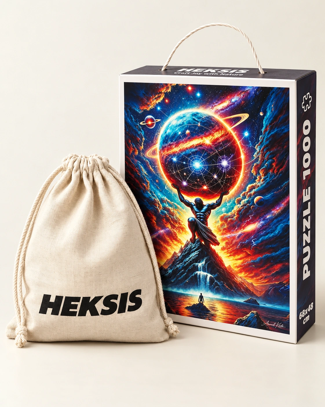 Atlas — Heksis-Puzzlebox mit Baumwollbeutel