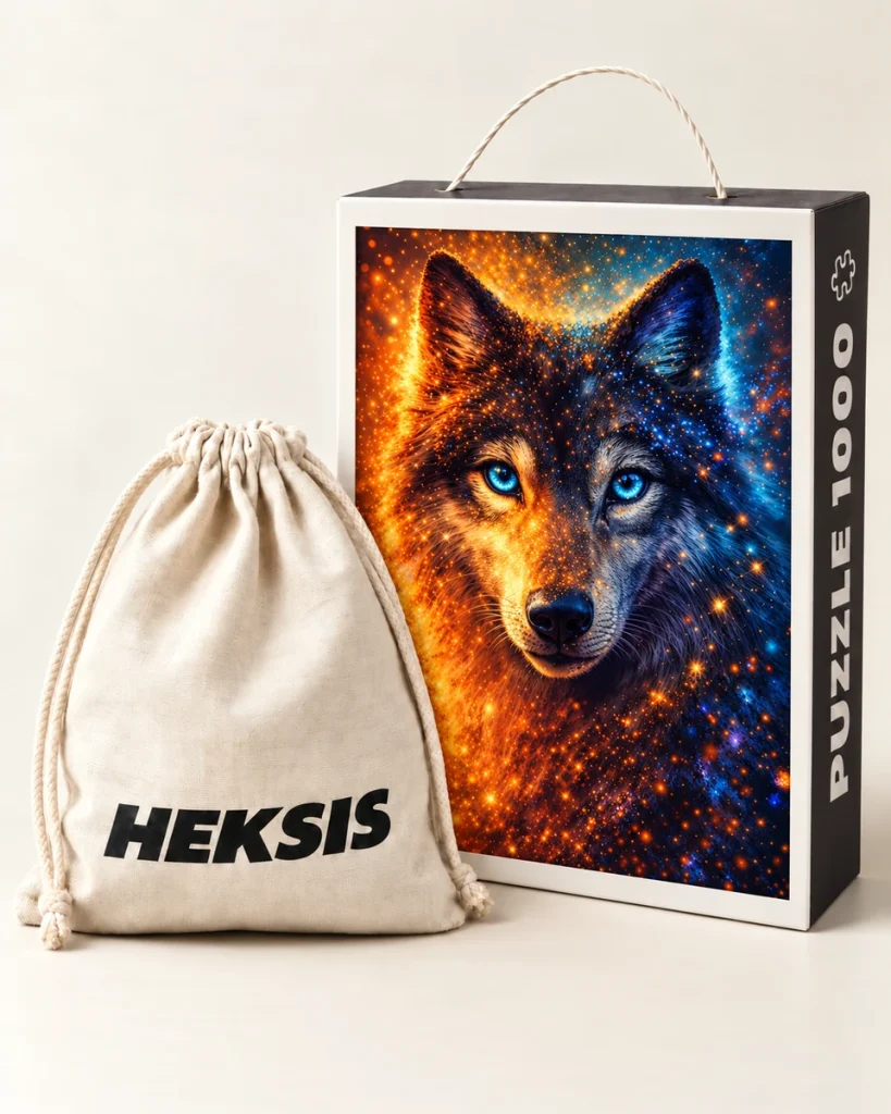Fenrir — Heksis-Puzzlebox mit Baumwollbeutel