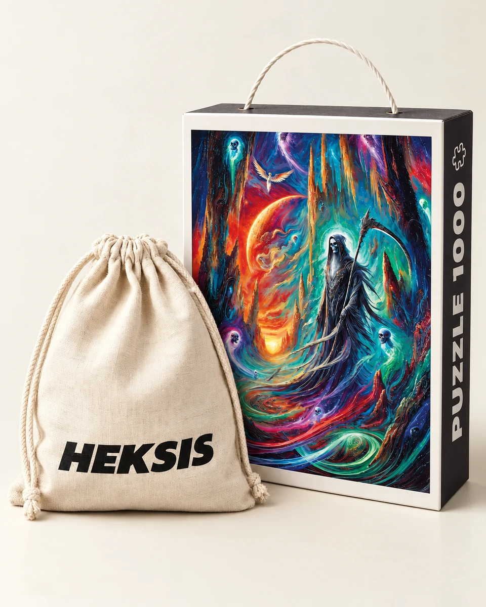 Thanatos — Heksis-Puzzlebox mit Baumwollbeutel